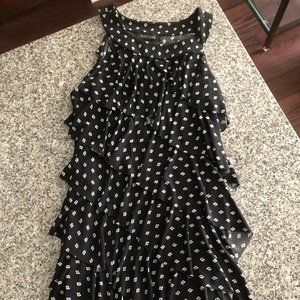 Black and White Ruffled Cocktail Dress
